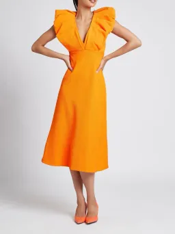 Sheike Charlize Midi Dress Orange Size 6 for rent on The Volte - image 1