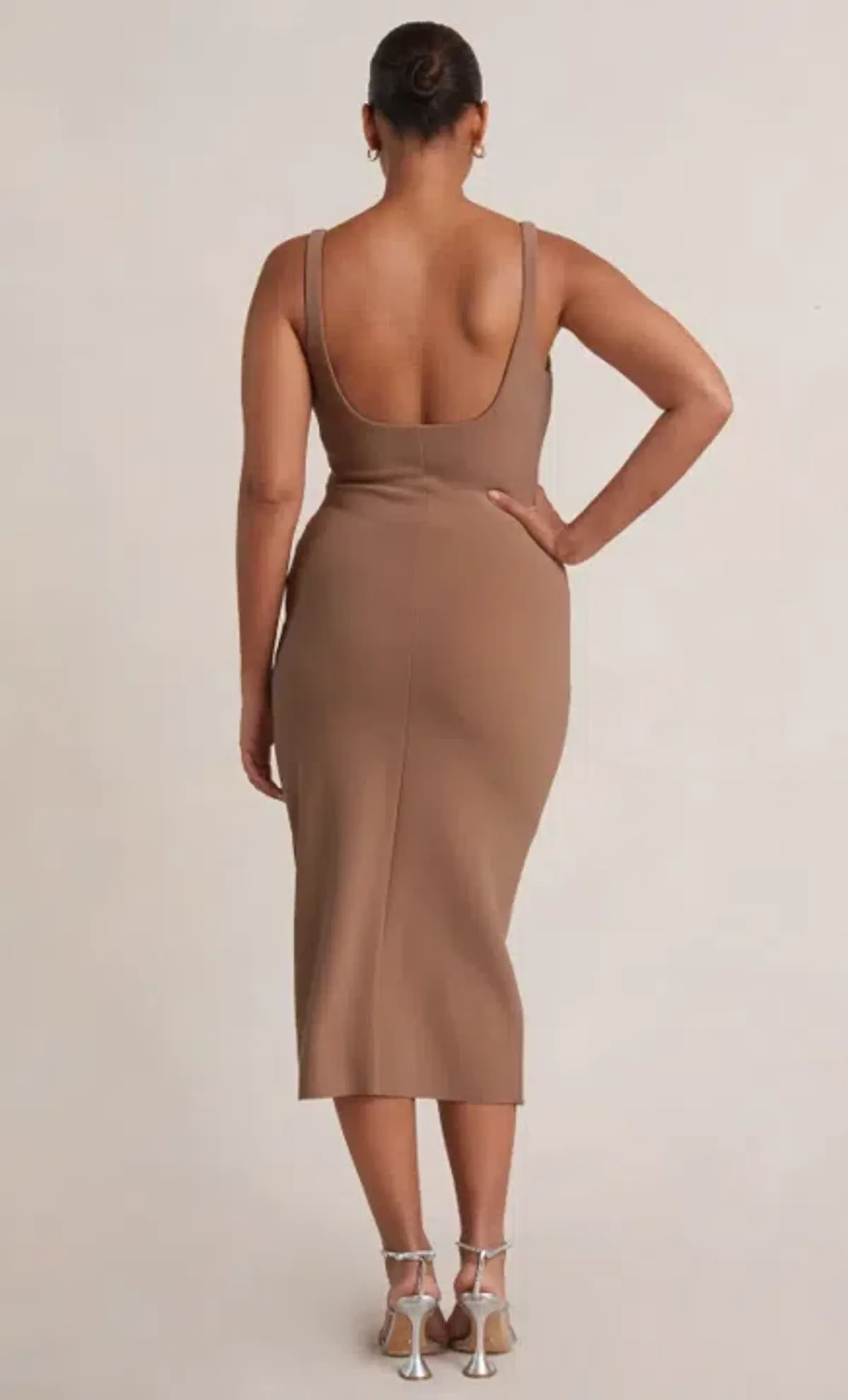 Bec & Bridge Karina Tuck Midi Dress Brown Size 8 / S - Image 2