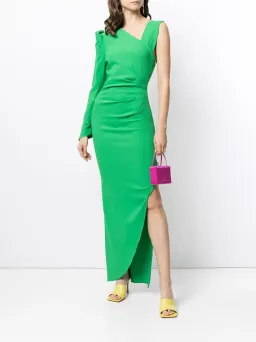 Ginger & Smart Vortex Asymmetric One Shoulder Midi Dress Green Size 10 for rent on The Volte - image 1