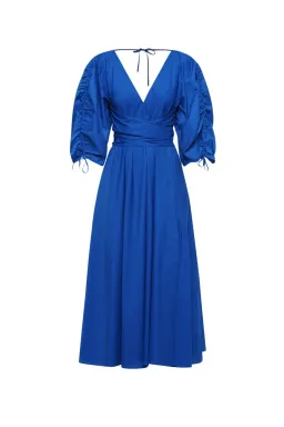 Scanlan Theodore Parachute Gather Sleeve Dress Blue Size 10 / M for rent on The Volte - image 3