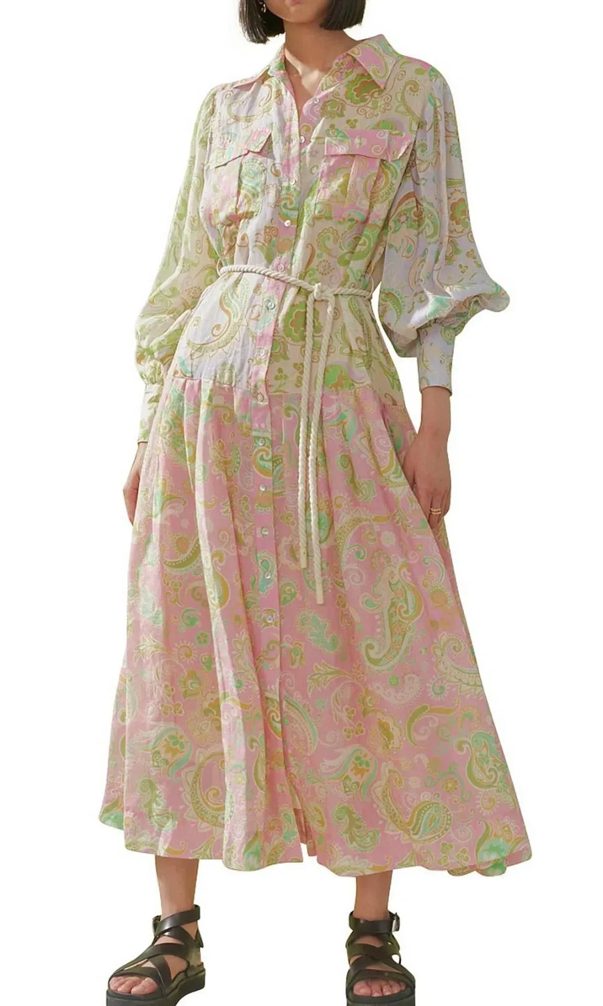 Alemais Marta Patchwork Shirtdress Print Size 6 - Image 1