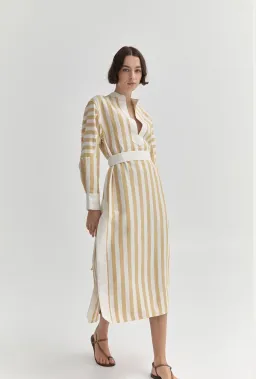 Sarah Jane Clarke Kiki Kaftan Lemon Stripe Size 6 for rent on The Volte - image 1