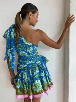 Alemais Winnie One Shoulder Mini Dress in Cobalt Size 8  for rent on The Volte - image 3