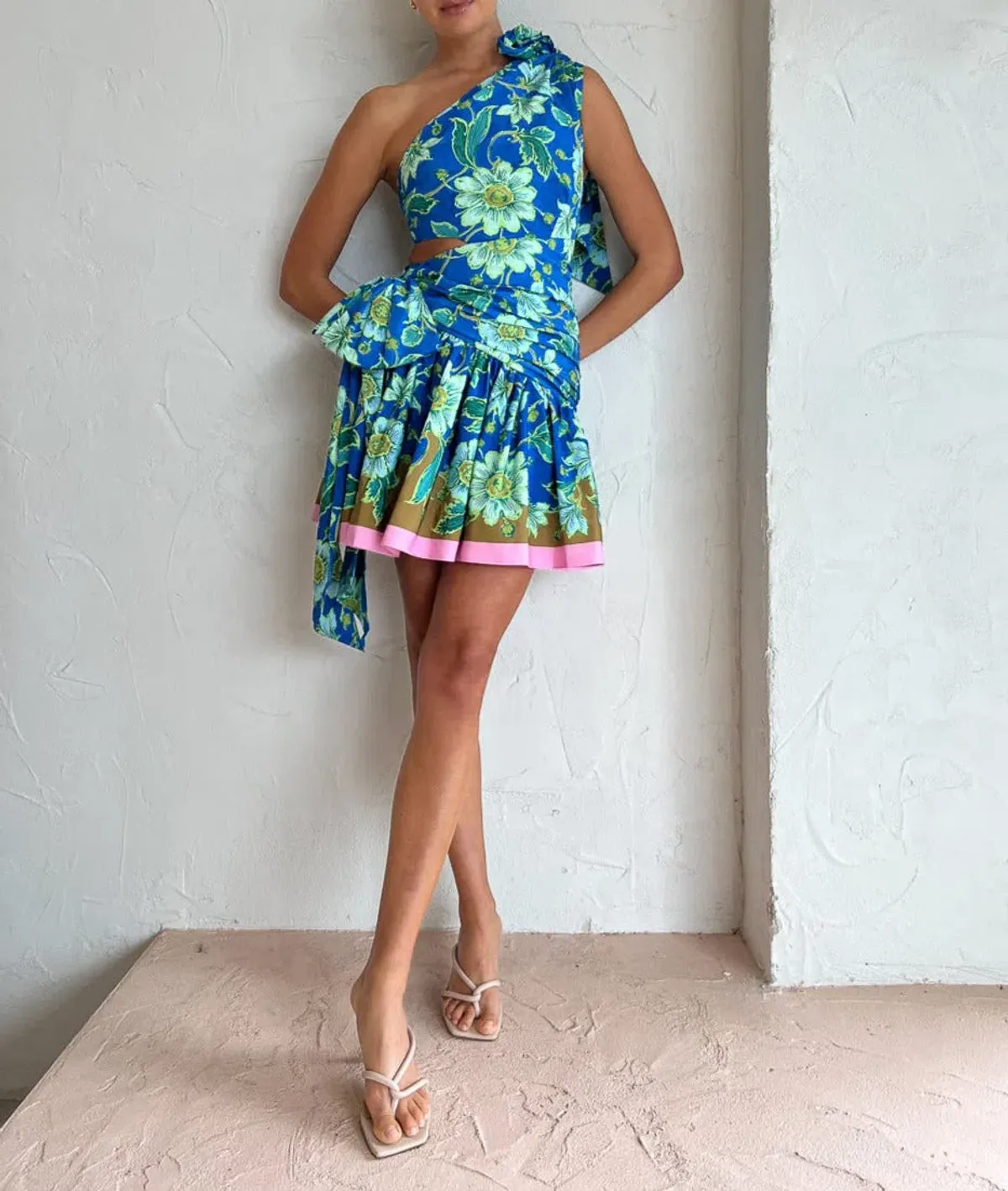 Alemais Winnie One Shoulder Mini Dress in Cobalt Size 8  - Image 1