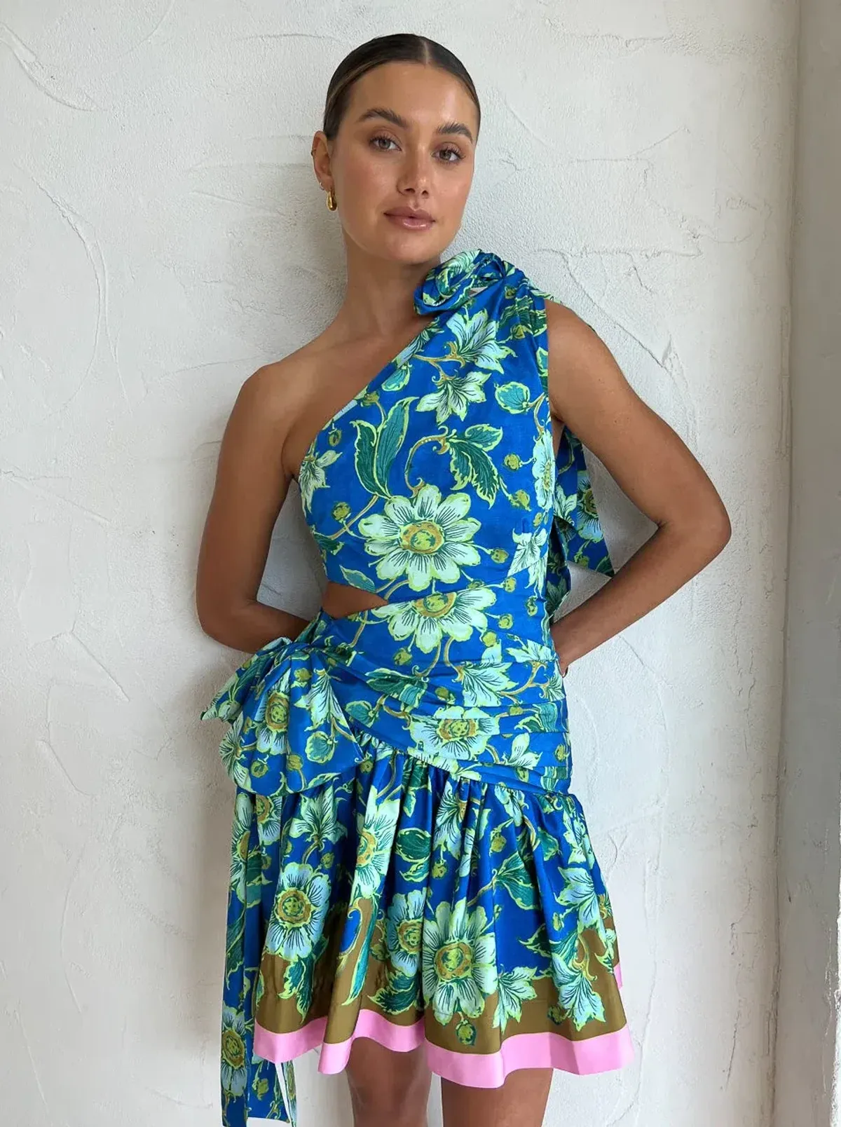 Alemais Winnie One Shoulder Mini Dress in Cobalt Size 8  - Image 2