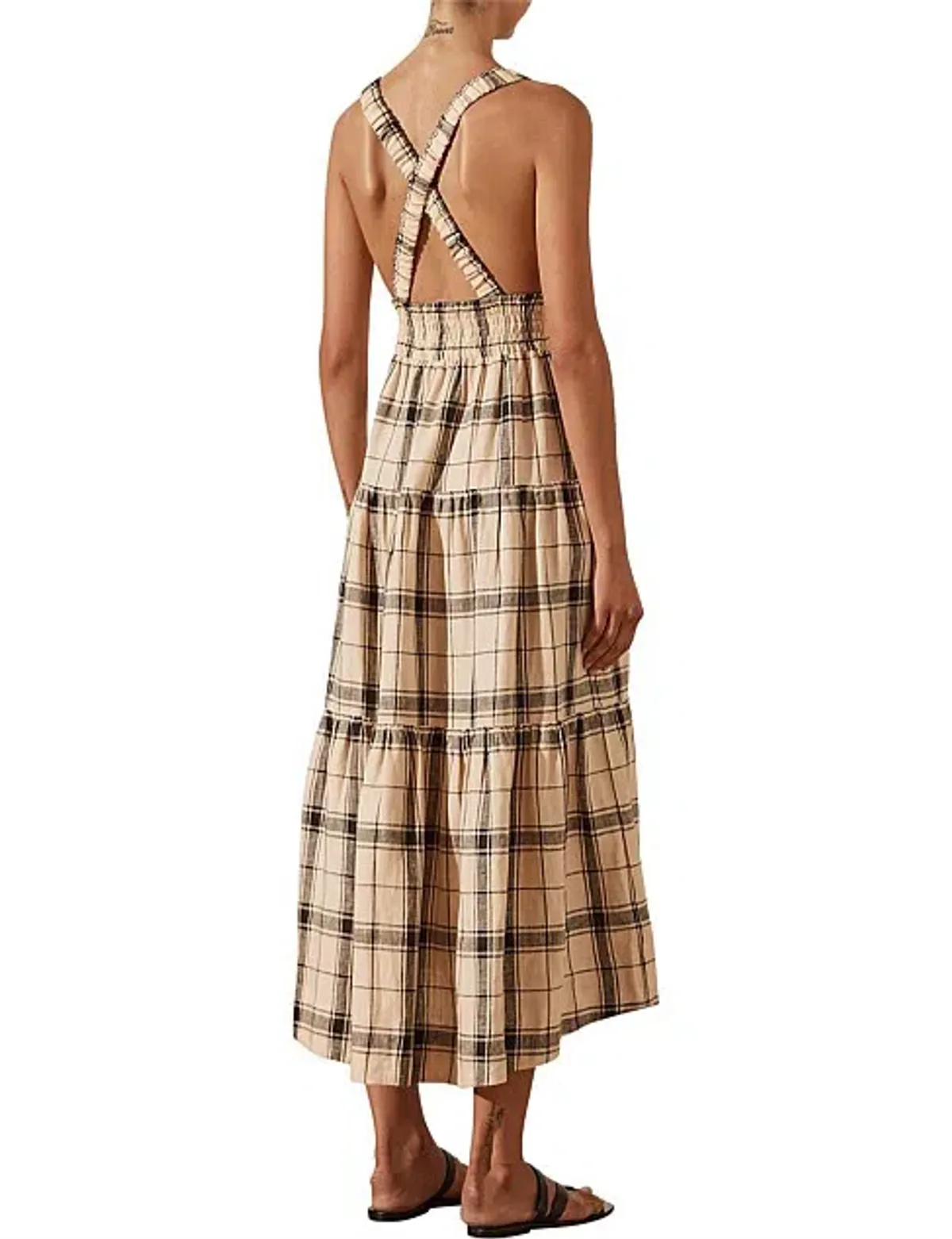 Shona Joy Indra Plunged Crossback Midi Dress Print Size 6 - Image 3