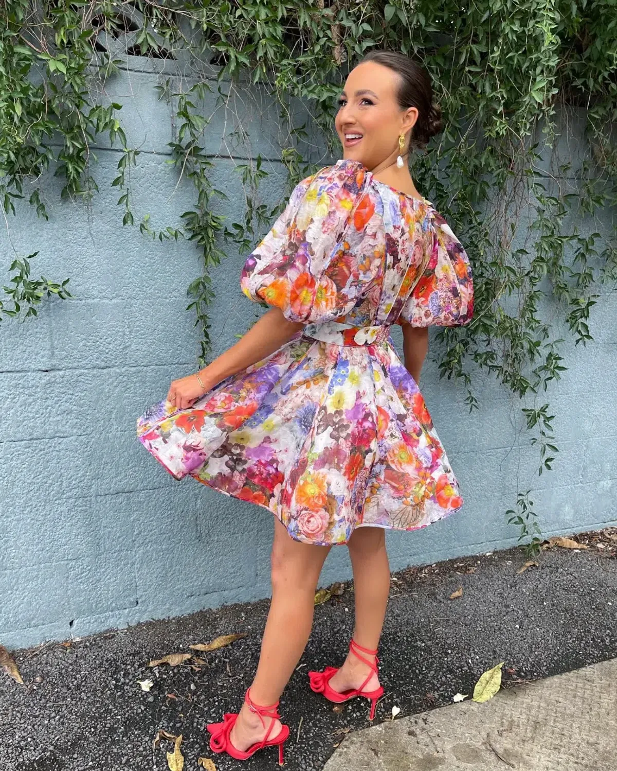 Zimmermann Prima Balloon Sleeve Mini Dress Floral Size 0 / Aus 6-8 - Image 2