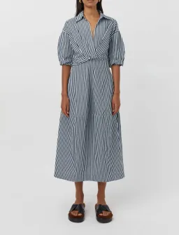 Camilla and Mark Flynn Cocoon Dress in Navy/White Stripe Size 14 for rent on The Volte - image 1