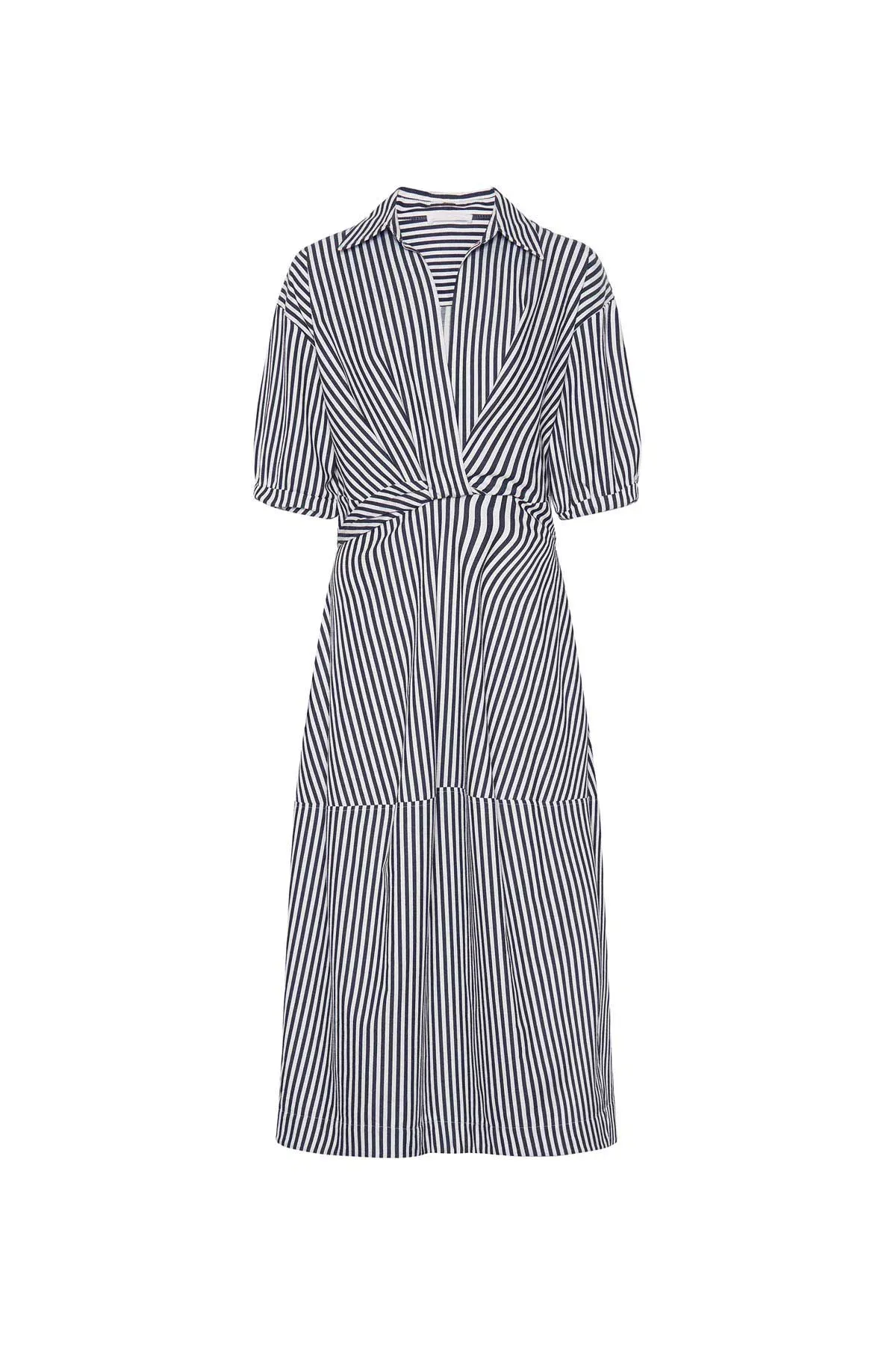 Camilla and Mark Flynn Cocoon Dress in Navy/White Stripe Size 14 - Image 3