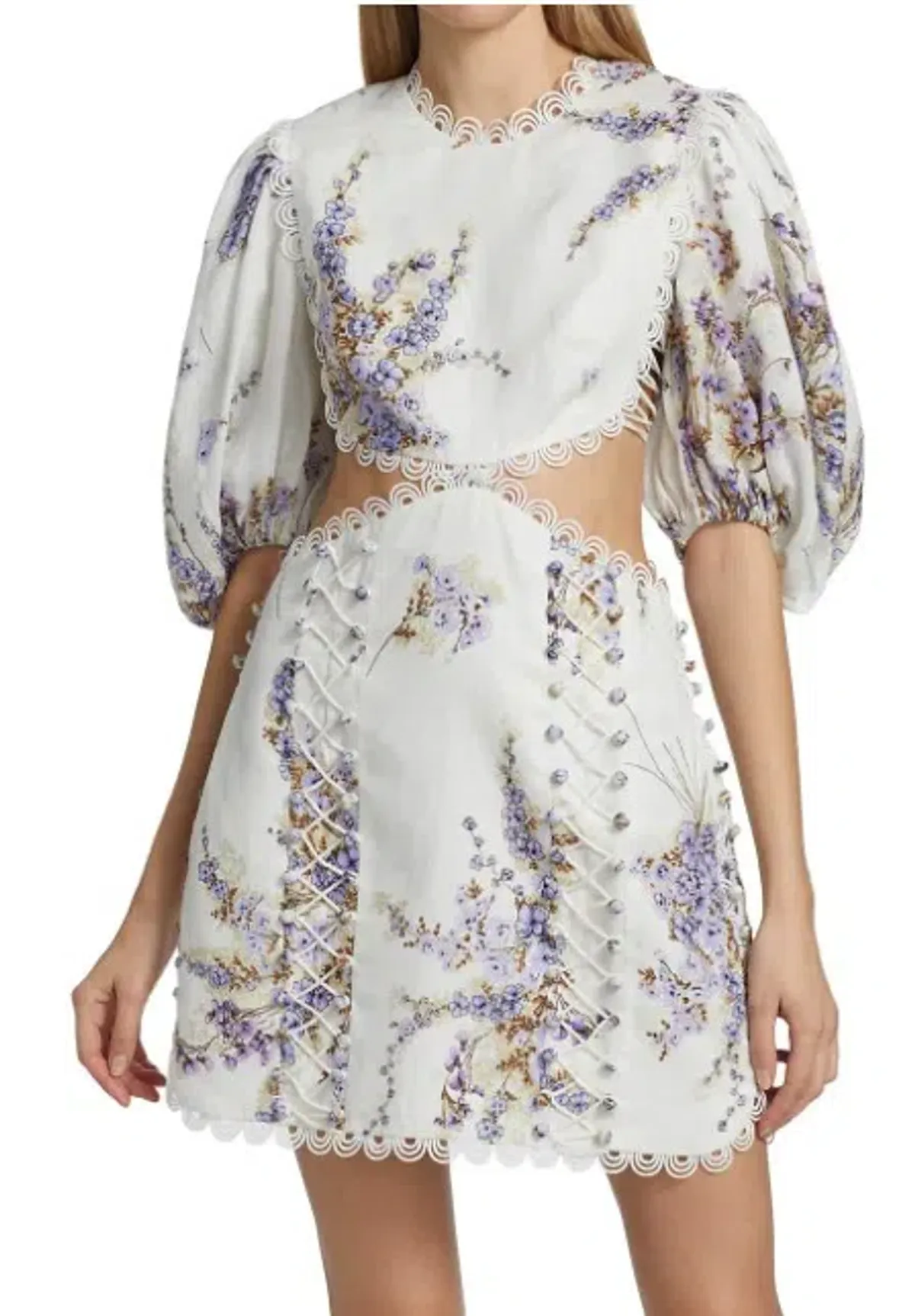 Zimmermann Jude Cut Out Mini Dress Floral Size 2/ Au 12 - Image 2