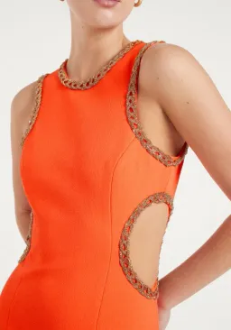 Rebecca Vallance Loretta Cut Out Mini Dress Orange Size 10 for rent on The Volte - image 4