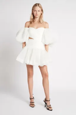 Aje The Myriad Cut Out Mini Dress White Size 4 for rent on The Volte - image 1