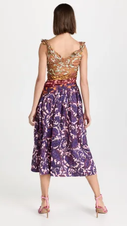 Zimmermann Tiggy Bow Midi Dress Spliced Paisley Size 4 / Au 16 for rent on The Volte - image 3
