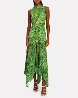 Alemais Phyllis Twist Maxi Dress Acid Green Size AU 6 for rent on The Volte - image 1