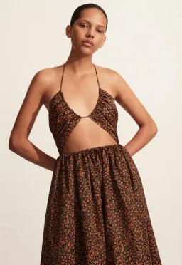 Matteau Bandeau Tie Dress Brown Size 8  for rent on The Volte - image 3