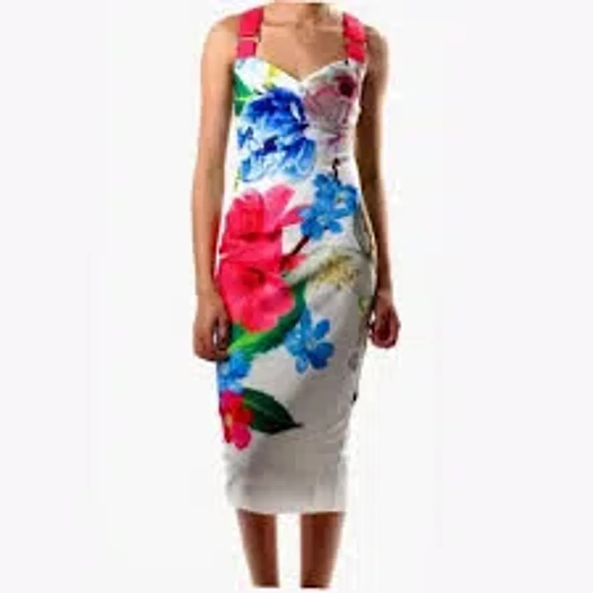 Ted Baker Alexie Dress in Forget Me Not Print in White Size 8 - Image 5