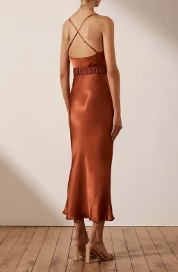 Shona Joy Gala Bias Midi Dress Orange Size 6 for rent on The Volte - image 2