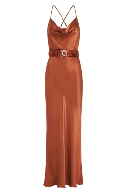 Shona Joy Gala Bias Midi Dress Orange Size 6 for rent on The Volte - image 3