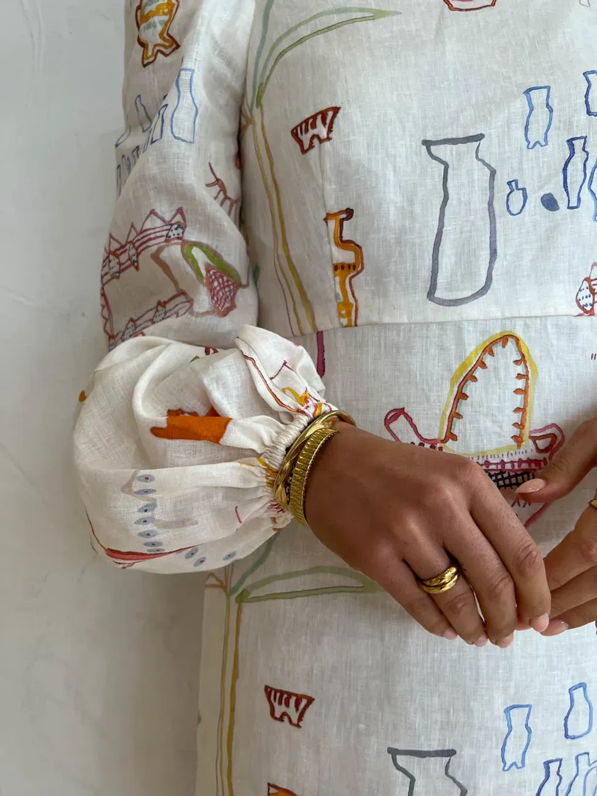 Kate Ford Willow Puff Mini Dress Multi Size 10  - Image 4