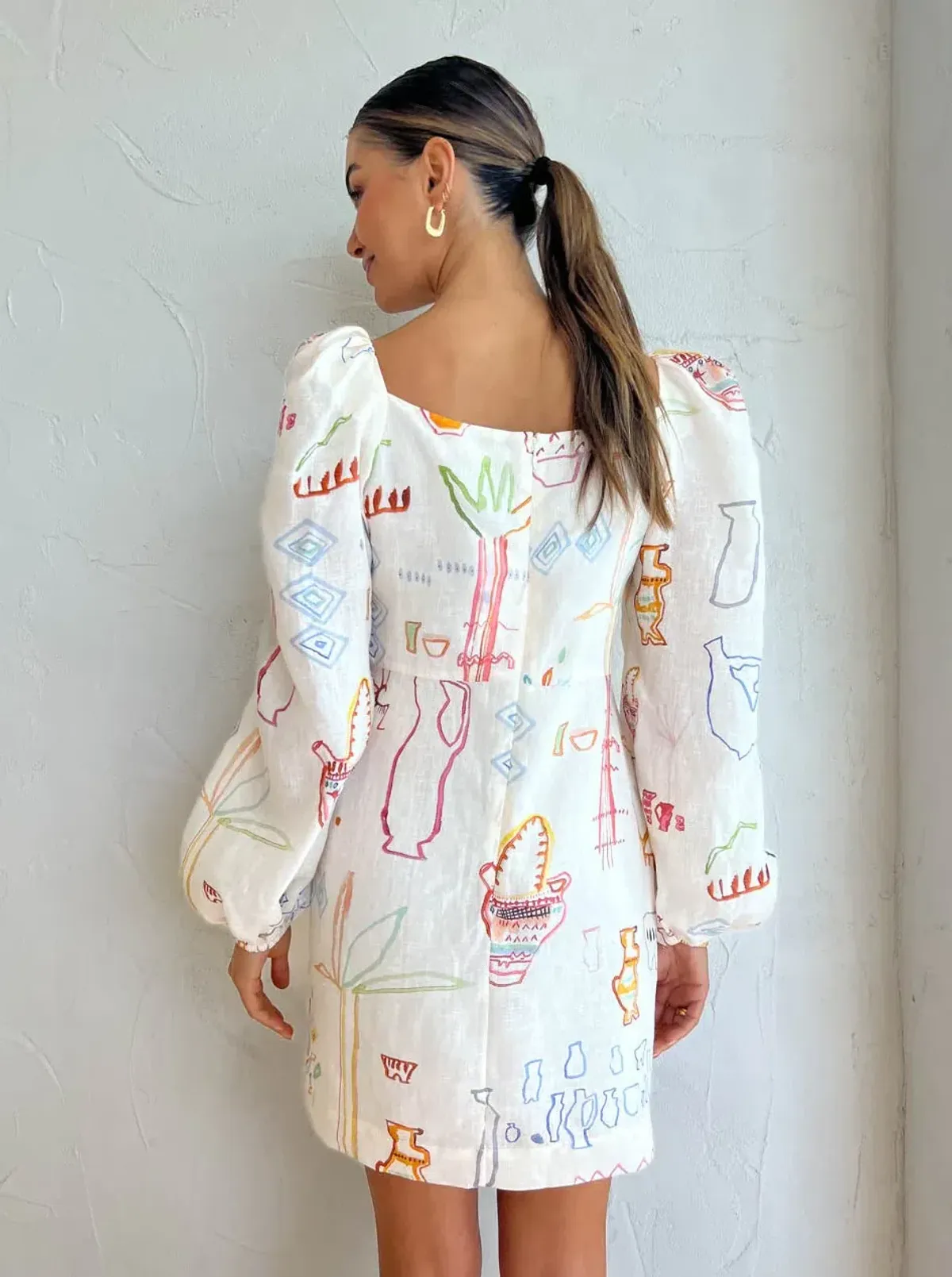 Kate Ford Willow Puff Mini Dress Multi Size 10  - Image 3