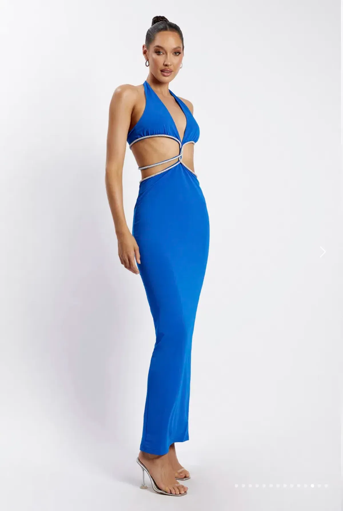 Meshki Nicha Diamante Cut Out Maxi Dress Cobalt Blue Size 8 - Image 2