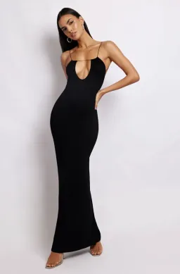 Meshki Kirsty Strappy Circle Cutout Maxi Dress Black Size 8  for rent on The Volte - image 2