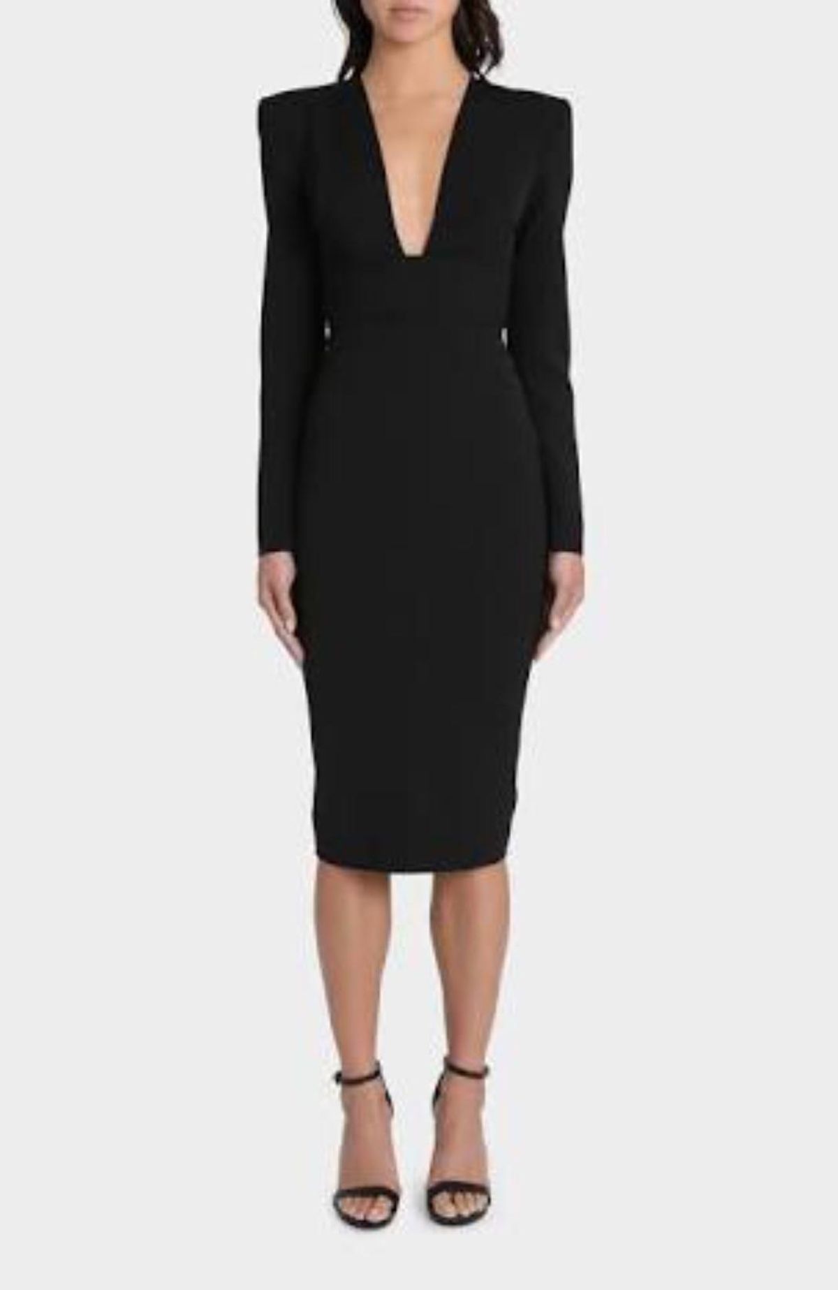 Alex Perry Black Maura V Pencil Dress Size 10 - Image 2