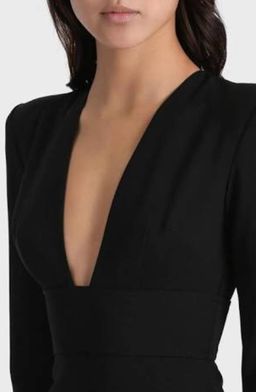 Alex Perry Black Maura V Pencil Dress Size 10 for rent on The Volte - image 3