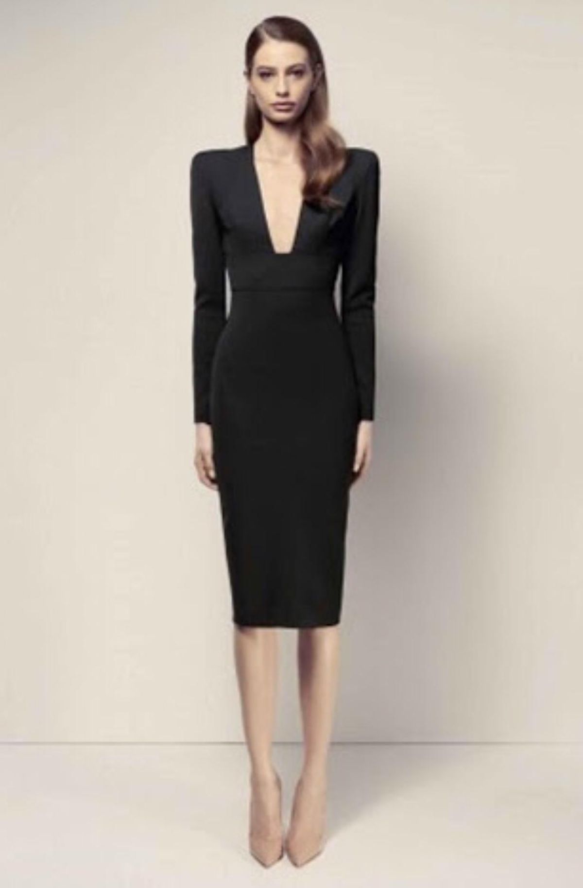 Alex Perry Black Maura V Pencil Dress Size 10 - Image 1