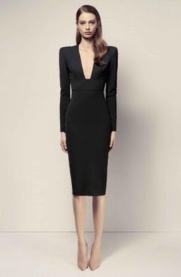 Alex Perry Black Maura V Pencil Dress Size 10 for rent on The Volte - image 1