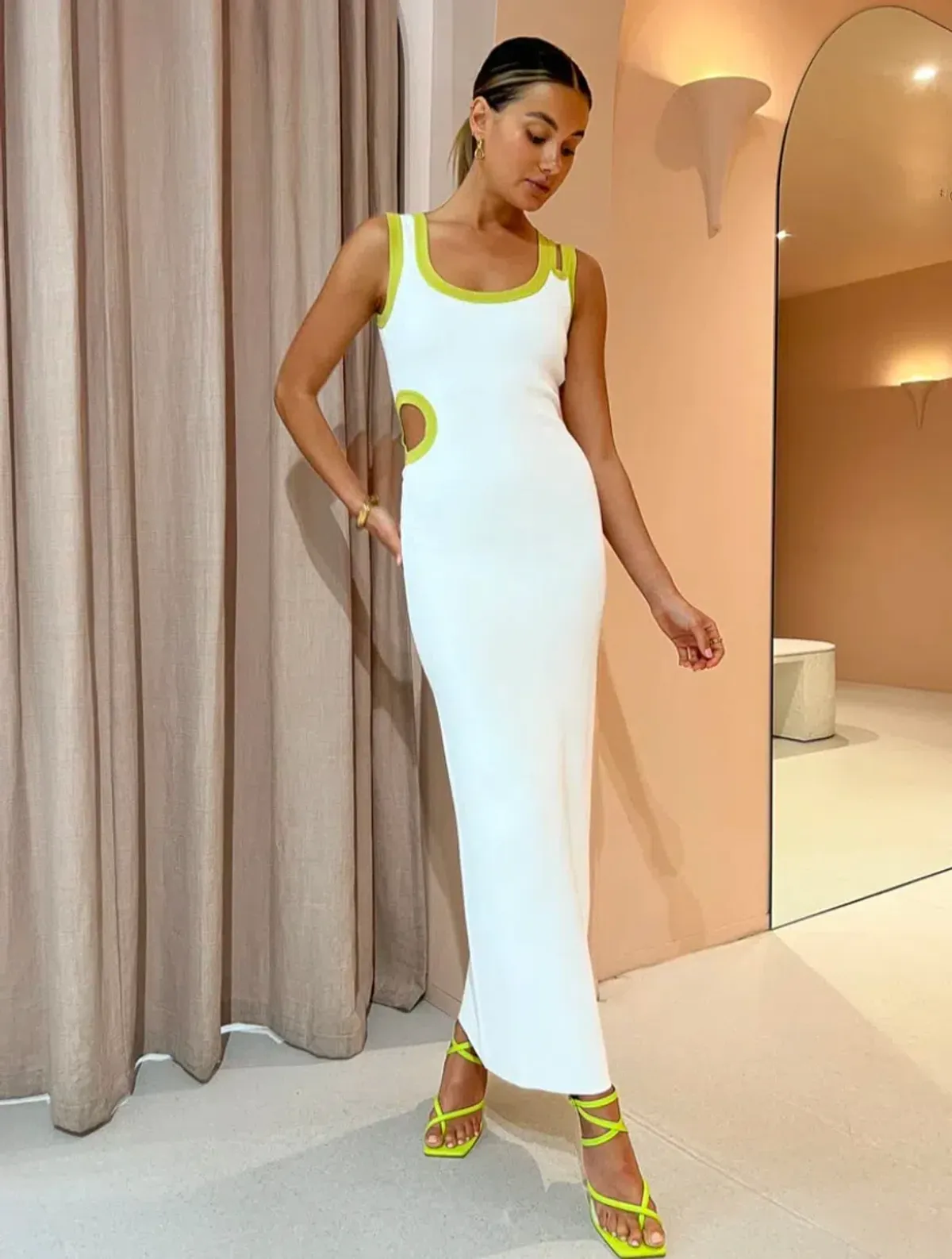 Sir The Label Evalina Cut Out Dress White Size AU 6 - Image 2