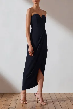 Shona Joy ‘U’ Core Bustier Draped Dress Navy Size AU 12 for rent on The Volte - image 3