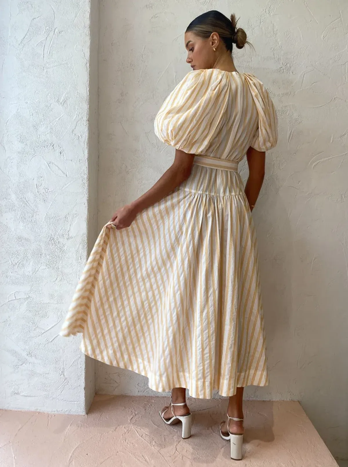 Acler Warner Dress Mango Stripe Size 8 - Image 3