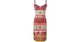 Dolce & Gabbana Mambo Print Fitted Dress Print Size 10 for rent on The Volte - image 3