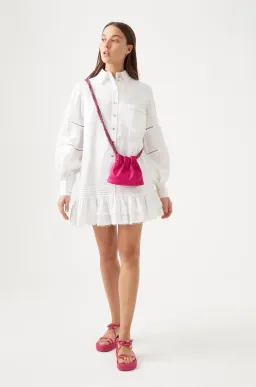 Aje Lotus Shirt Mini Dress Ivory Size 10 / M for rent on The Volte - image 1