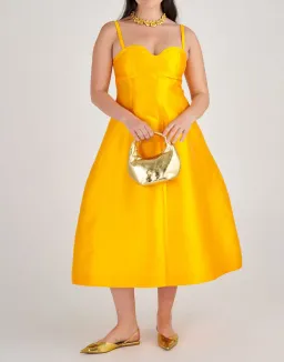 Oroton Sculptured Bodice Dress in Marigold Size 12 for rent on The Volte - image 1