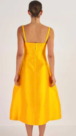 Oroton Sculptured Bodice Dress in Marigold Size 12 for rent on The Volte - image 4