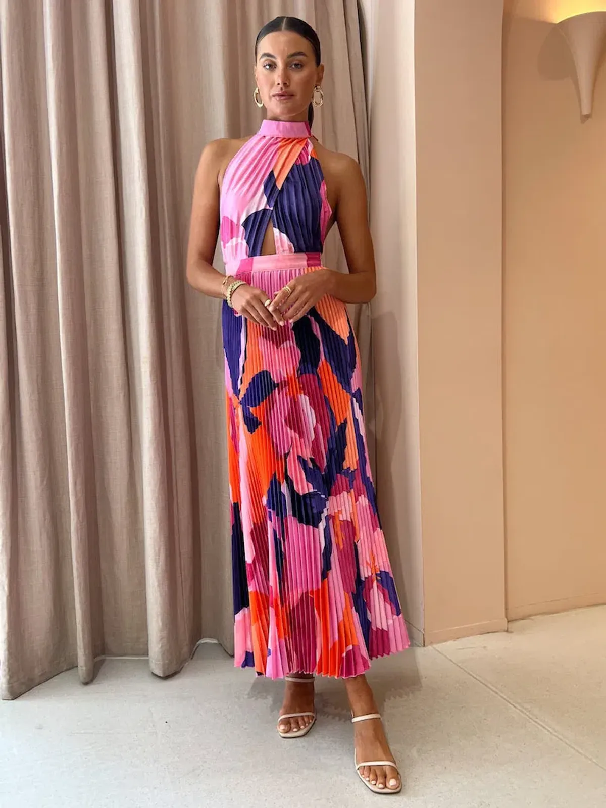 Lidee Renaissance Gown in Capri Print Pink Size 6 / XS - Image 2