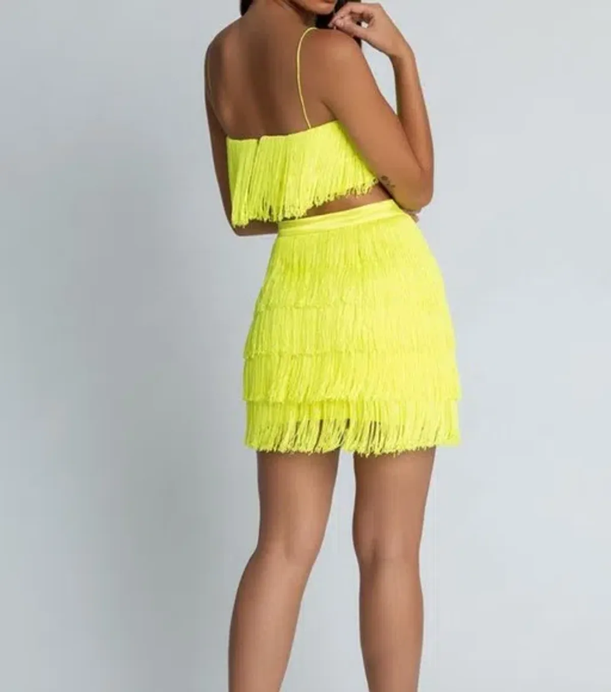 Meshki Sofia Fringe Set Yellow Size M/AU 10 - Image 3