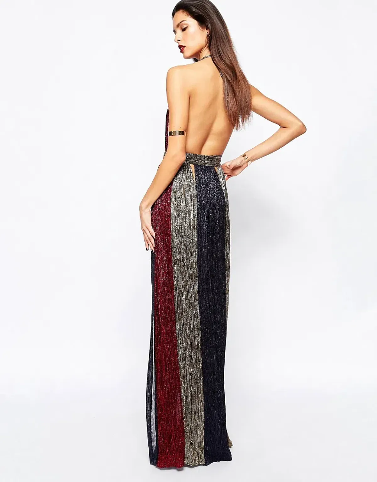 Bec & Bridge Santal Sparkle Metallic Maxi Dress Multi Size 10 - Image 3
