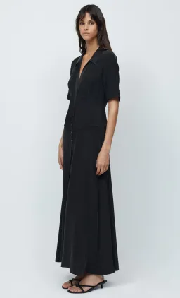 Bec & Bridge Helena Silk Short Sleeve Maxi Dress Black Size 10  for rent on The Volte - image 2