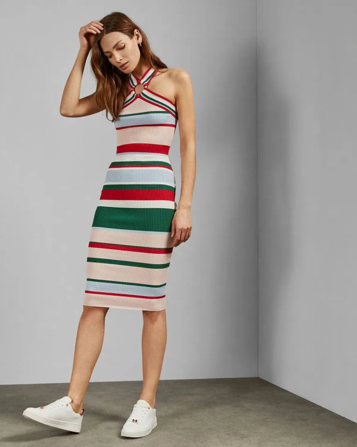 Ted Baker Lyndiaa Tutti Frutti Body Con Sweater Dress Multi Size 8 - Image 3