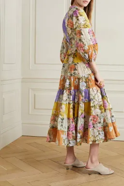 Zimmermann Pattie Wrap Midi Dress Spliced Floral Size 1/AU 10 for rent on The Volte - image 2