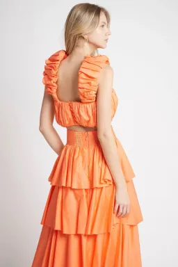Aje  Medina Ruched Set Mandarin Orange Size 12  for rent on The Volte - image 7