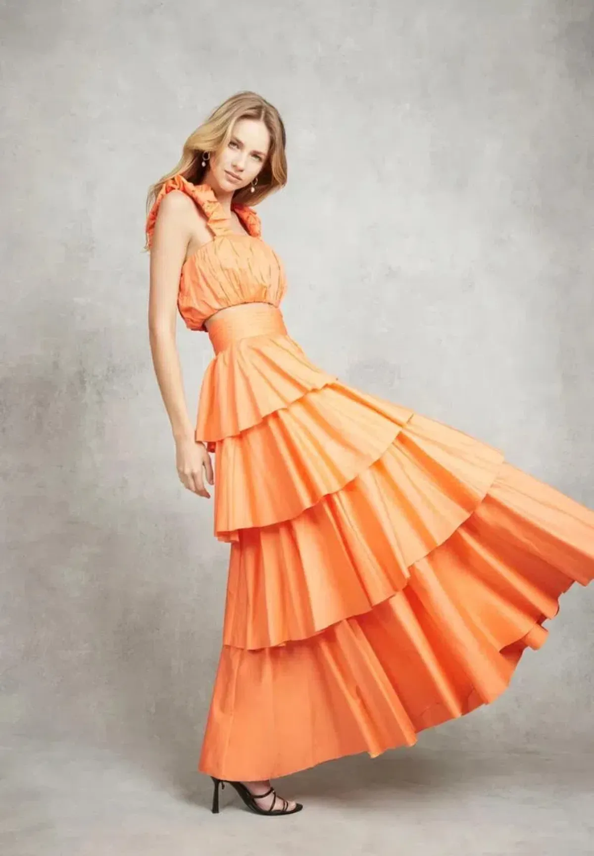 Aje  Medina Ruched Set Mandarin Orange Size 12  - Image 5