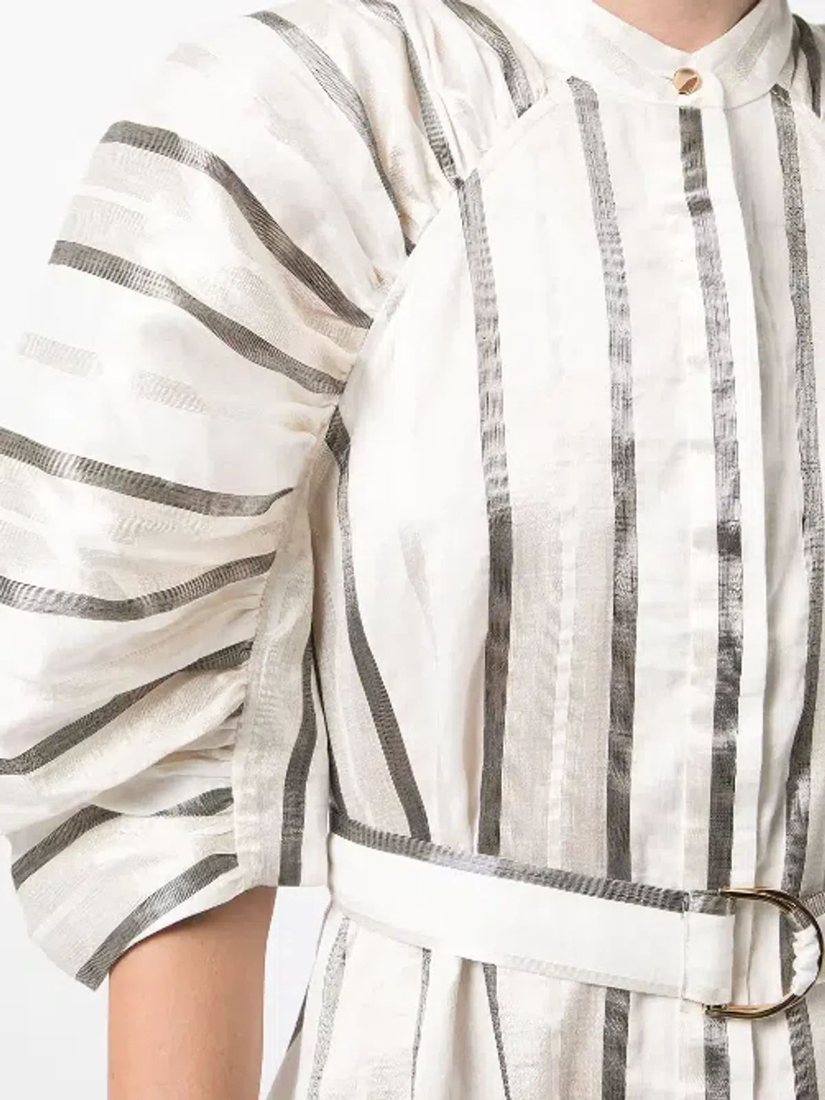 Acler Striped Leighton Midi Dress White Size AU 10 - Image 3