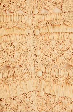 Zimmermann Postcard Straw Crochet Mini Dress Beige Size 0/AU 8 for rent on The Volte - image 6