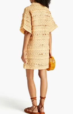 Zimmermann Postcard Straw Crochet Mini Dress Beige Size 0/AU 8 for rent on The Volte - image 2