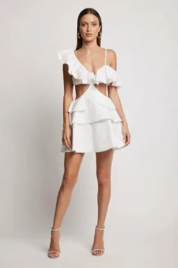 Sofia The Label Rose Mini Dress White Size 8 for rent on The Volte - image 1