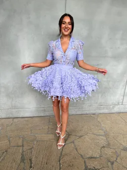 Zimmermann High Tide Lace Set Periwinkle Size 1-0/AU 10-8 for rent on The Volte - image 1